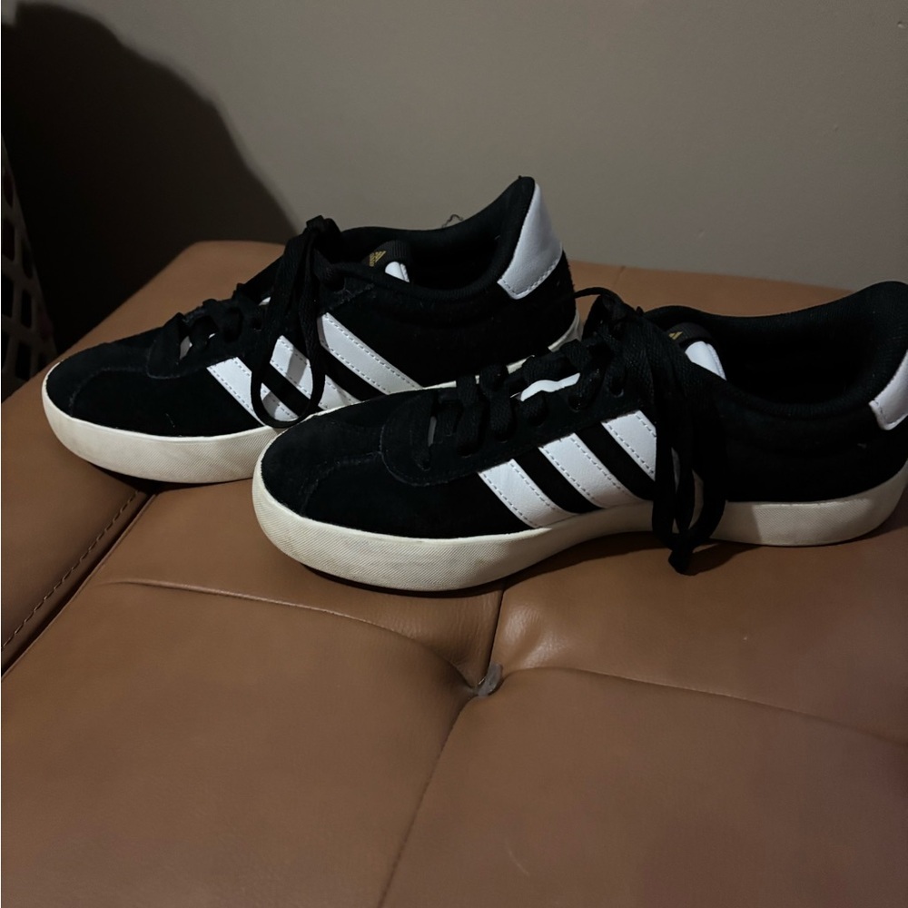 Adidas Black and White Suede Sneakers - Picture 9 of 11